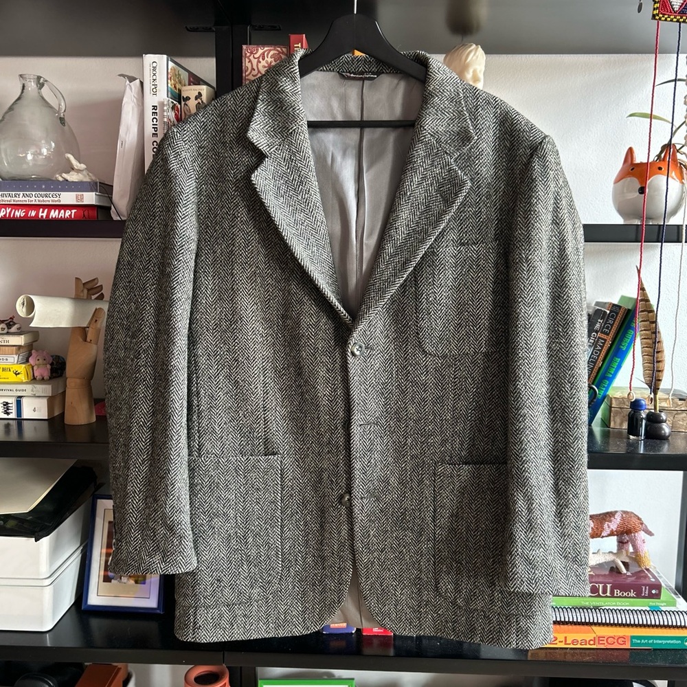 Men’s Sport Coat Herringbone Scottish Wool Medium
